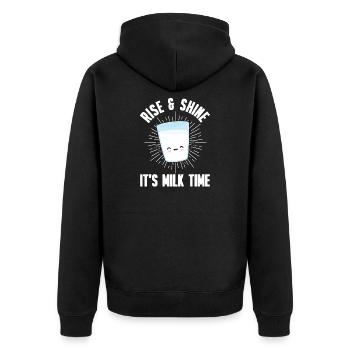 Milk raw milk whole milk - Unisex Premium Organic Zip Hoodie - black - Back - Nico (187cm)
