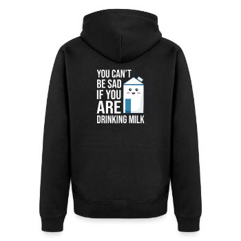 Milk raw milk whole milk - Unisex Premium Organic Zip Hoodie - black - Back - Nico (187cm)