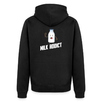 Milk raw milk whole milk - Unisex Premium Organic Zip Hoodie - black - Back - Nico (187cm)