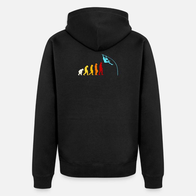 Stabhochsprung Evolution - Unisex Premium Bio Zip Hoodie - Schwarz