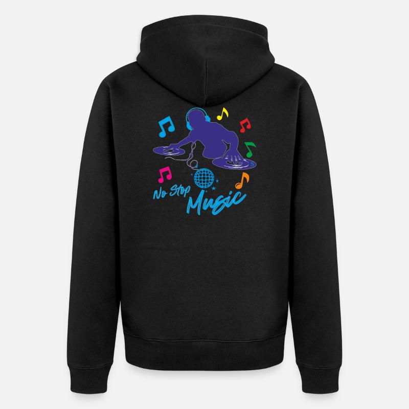 No stop Musique - Veste à capuche bio Premium Unisexe - noir