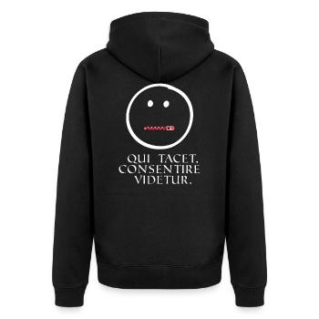 qui se tait semble être d'accord que le latin sait - Veste à capuche bio Premium Unisexe - noir - Dos - Nico (187cm)