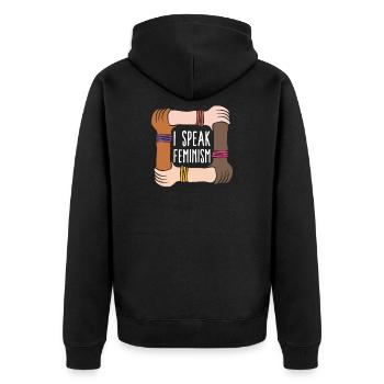Féminisme Féministe Féministe - Veste à capuche bio Premium Unisexe - noir - Dos - Nico (187cm)