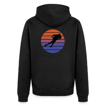 Speed skating - Unisex Premium Organic Zip Hoodie - black - Back - Nico (187cm)