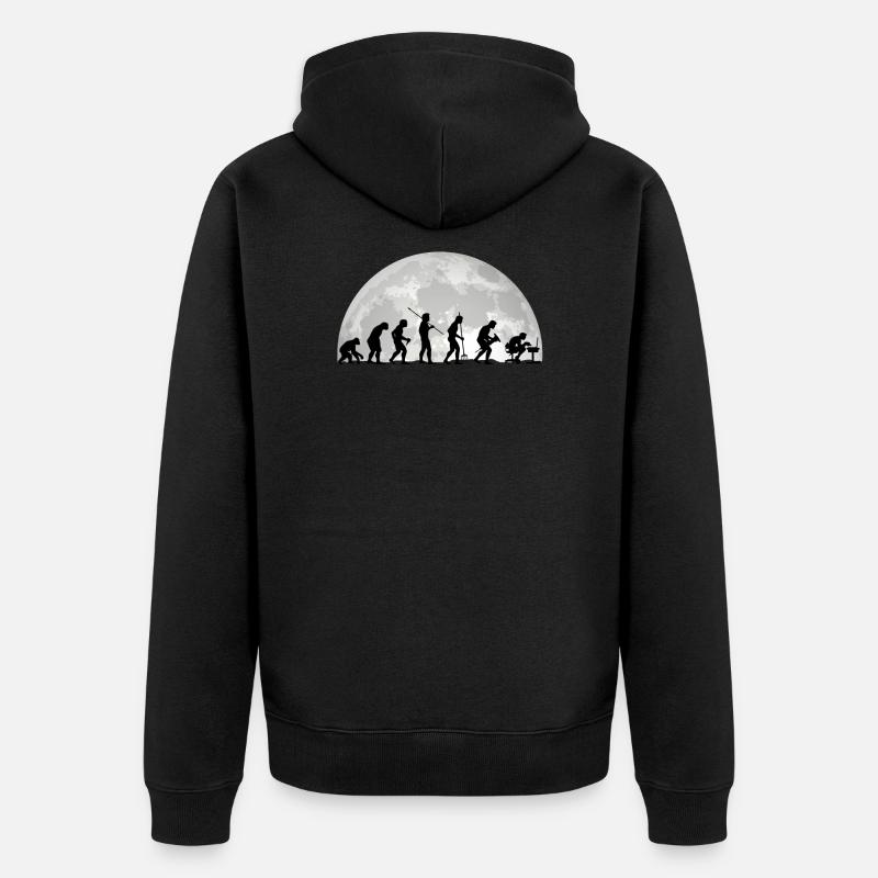Evolution Geek Computer Programmierer Geschenk - Unisex Premium Bio Zip Hoodie - Schwarz