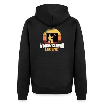 Window cleaner legend - Unisex Premium Organic Zip Hoodie - black - Back - Nico (187cm)
