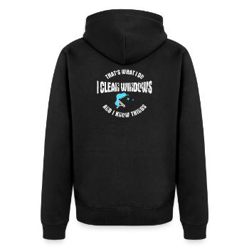 window cleaner - Unisex Premium Organic Zip Hoodie - black - Back - Nico (187cm)