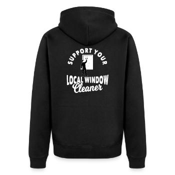 window cleaner - Unisex Premium Organic Zip Hoodie - black - Back - Nico (187cm)
