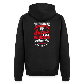 Window cleaner gift - Unisex Premium Organic Zip Hoodie - black - Back - Nico (187cm)