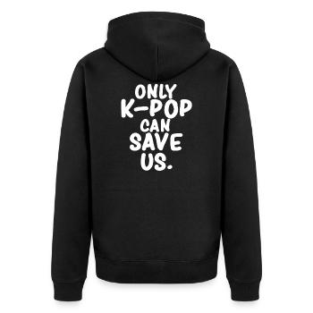 K-Pop - Unisex Premium Bio Zip Hoodie - Schwarz - Hinten - Nico (187cm)