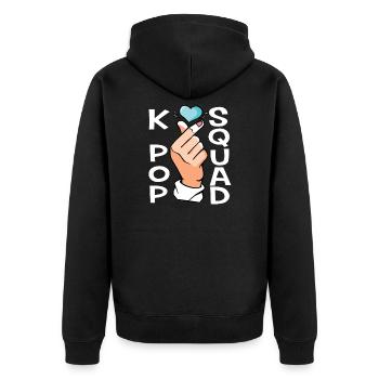 K-Pop Squad - Unisex Premium Bio Zip Hoodie - Schwarz - Hinten - Nico (187cm)