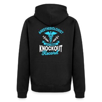 Anesthetists saying - Unisex Premium Organic Zip Hoodie - black - Back - Nico (187cm)