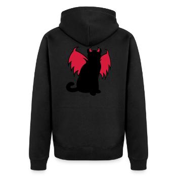 Devil Cat / Teufelskatze / chat diable / idée cadeau - Veste à capuche bio Premium Unisexe - noir - Dos - Nico (187cm)