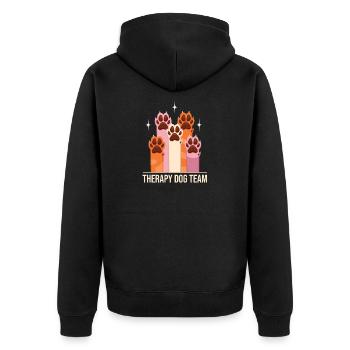 Therapy dog dog therapy - Unisex Premium Organic Zip Hoodie - black - Back - Nico (187cm)