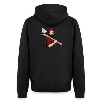 Lumberjack Forester Forester Woodworker - Unisex Premium Organic Zip Hoodie - black - Back - Nico (187cm)