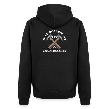 Carpenter woodworker carpenter joiner - Unisex Premium Organic Zip Hoodie - black - Back - Nico (187cm)