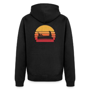 Retro carpenter woodworker carpenter joiner - Unisex Premium Organic Zip Hoodie - black - Back - Nico (187cm)