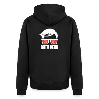 Data Science Analyst Data Scientist - Unisex Premium Bio Zip Hoodie - Schwarz - Hinten - Nico (187cm)