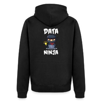 Data Science Analyst Data Scientist - Unisex Premium Bio Zip Hoodie - Schwarz - Hinten - Nico (187cm)