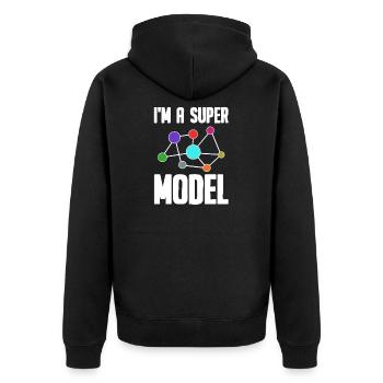 Data Science Analyst Data Scientist - Unisex Premium Bio Zip Hoodie - Schwarz - Hinten - Nico (187cm)
