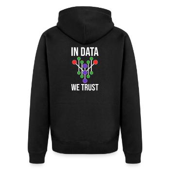 Data Science Analyst Data Scientist - Unisex Premium Bio Zip Hoodie - Schwarz - Hinten - Nico (187cm)