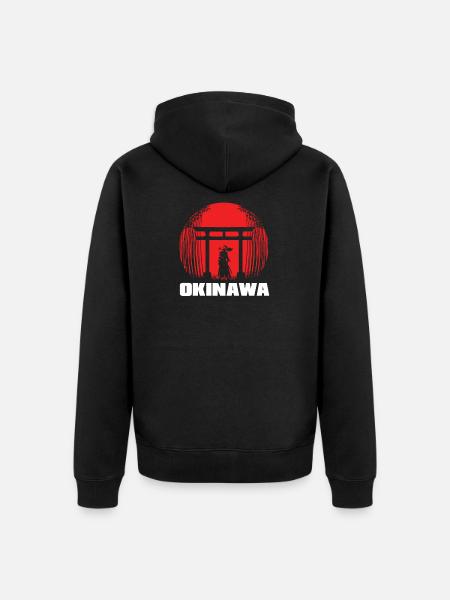 Japanese Art Okinawa Japan - Unisex Premium Organic Zip Hoodie - black