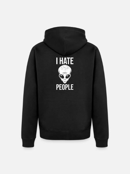 Alien extraterrestrial - Unisex Premium Organic Zip Hoodie - black