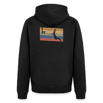 Cadeau de sport de ballon de basket vintage - Veste à capuche bio Premium Unisexe - noir - Dos - Nico (187cm)