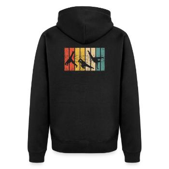 Retro Capoeira Fight Dance Roda Brésil Arts Martiaux - Veste à capuche bio Premium Unisexe - noir - Dos - Nico (187cm)