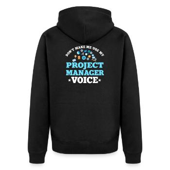 Project manager gift - Unisex Premium Organic Zip Hoodie - black - Back - Nico (187cm)
