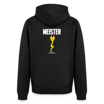 Elektriker Elektroniker Elektromeister - Unisex Premium Bio Zip Hoodie - Schwarz - Hinten - Nico (187cm)