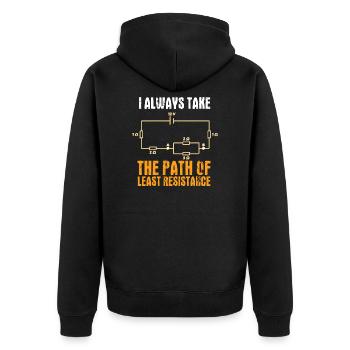 Elektriker Und Elektroingenieur - Unisex Premium Bio Zip Hoodie - Schwarz - Hinten - Nico (187cm)