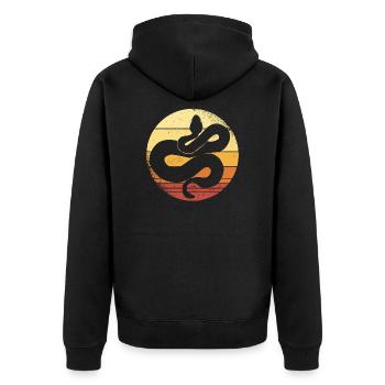 Snake - Unisex Premium Organic Zip Hoodie - black - Back - Nico (187cm)