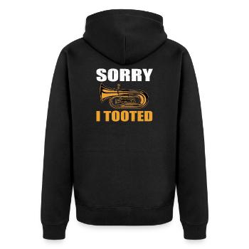 Tuba - Unisex Premium Bio Zip Hoodie - Schwarz - Hinten - Nico (187cm)