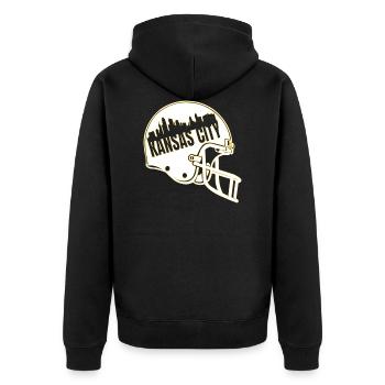 Kansas City Football Touchdown KC rétro - Veste à capuche bio Premium Unisexe - noir - Dos - Nico (187cm)
