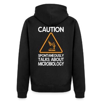 microbiology - Unisex Premium Organic Zip Hoodie - black - Back - Nico (187cm)