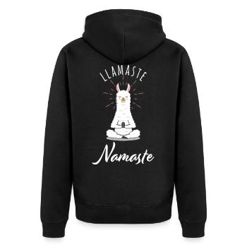Yoga Joga Namaste Cat Dog Mandala Llama Cadeau - Veste à capuche bio Premium Unisexe - noir - Dos - Nico (187cm)