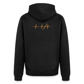 Fagott Battement de cœur - Veste à capuche bio Premium Unisexe - noir - Dos - Nico (187cm)