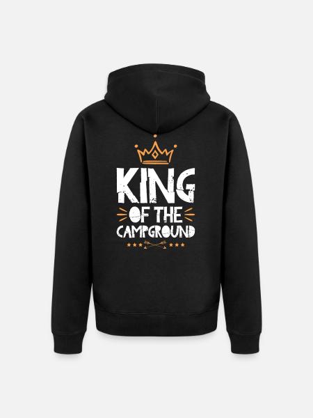 Camping King - Unisex Premium Organic Zip Hoodie - black