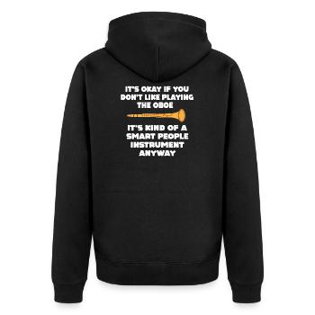 Oboe saying - Unisex Premium Organic Zip Hoodie - black - Back - Nico (187cm)