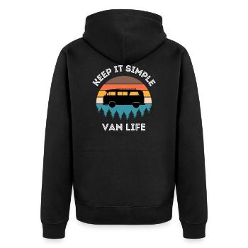 Keep It Simple Van Life Camp Lover Camper Camping - Veste à capuche bio Premium Unisexe - noir - Dos - Nico (187cm)