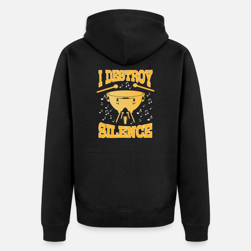 Pauken Spruch - Unisex Premium Bio Zip Hoodie - Schwarz