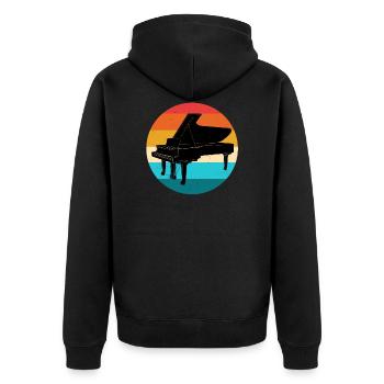 Piano - Veste à capuche bio Premium Unisexe - noir - Dos - Nico (187cm)