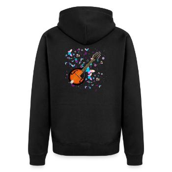Mandoline - Unisex Premium Bio Zip Hoodie - Schwarz - Hinten - Nico (187cm)