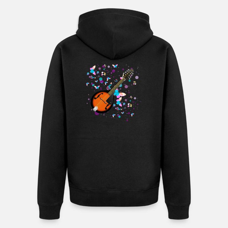 Mandoline - Unisex Premium Bio Zip Hoodie - Schwarz