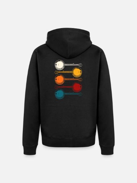 banjo - Unisex Premium Organic Zip Hoodie - black