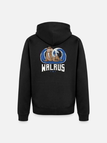 Walrus - Unisex Premium Organic Zip Hoodie - black