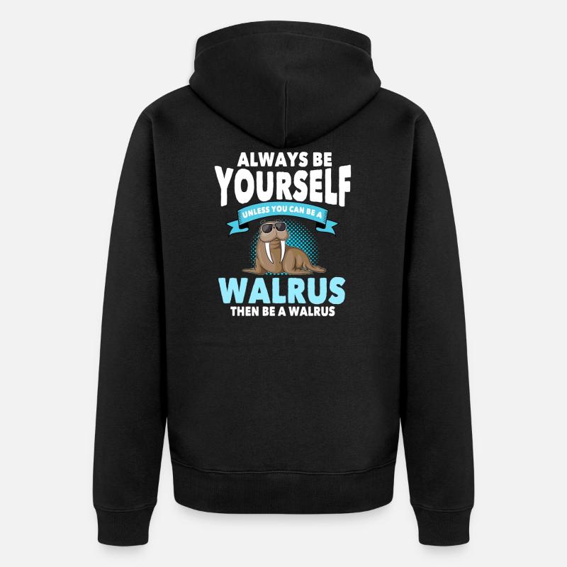 Walrösser - Unisex Premium Bio Zip Hoodie - Schwarz