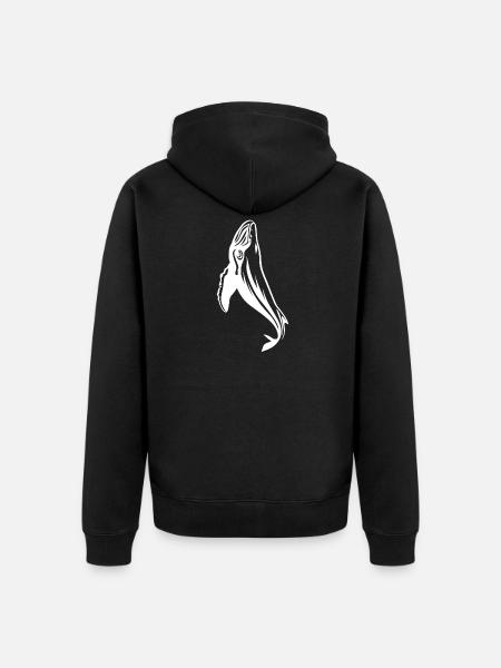 humpback whale - Unisex Premium Organic Zip Hoodie - black