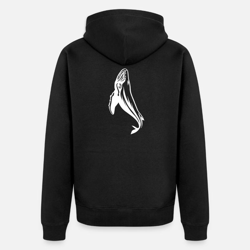 Buckelwal - Unisex Premium Bio Zip Hoodie - Schwarz